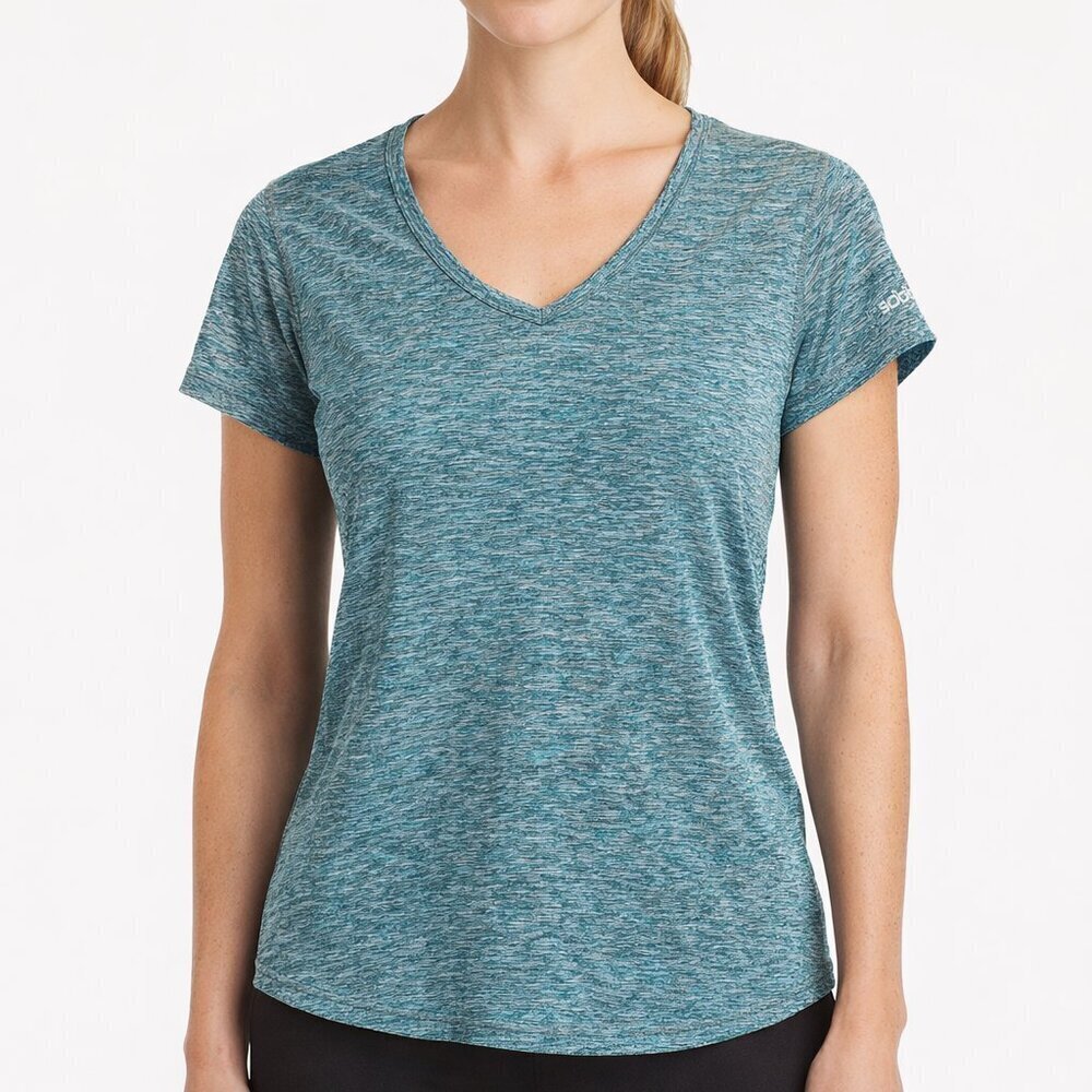Columbia Women’s Omni-Wick V-Neck Athletic Shirt Blue Heather Size M